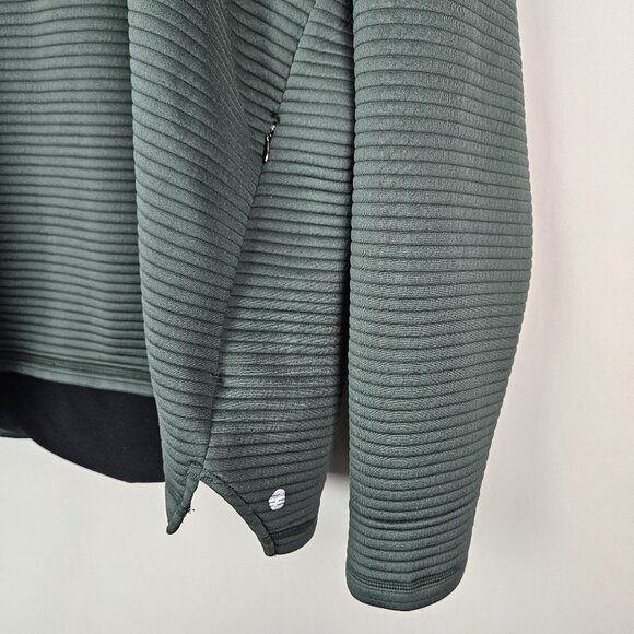 Z by Zella Ribbed Pullover Hoodie Top Gray/Olive Green 2X - Picture 2 of 8